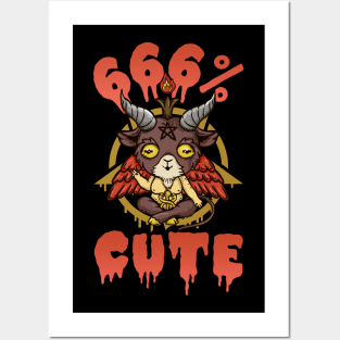 666% Cute - Satanic Chibi Anime Goat Head Baphomet Posters and Art